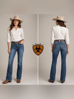 Ariat R.E.A.L. Mid Rise Bootcut Stretch Riding Jeans Western Boho